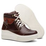 Coturno Feminino Plataforma Off White Eurotex Tabaco / Eurotex Sela