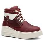 Coturno Feminino Plataforma Off White Fóssil Vinho / Vacum Branco
