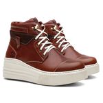 Coturno Feminino Plataforma Off White Eurotex Sela / Bufalado Chocolate