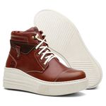 Coturno Feminino Plataforma Off White Eurotex Sela / Bufalado Chocolate