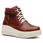 Coturno Feminino Plataforma Off White Eurotex Sela / Bufalado Chocolate