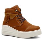Coturno Feminino Plataforma Off White Bufalado Castor / Bufalado Areia