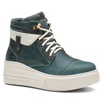 Coturno Feminino Plataforma Off White Fóssil Verde Água / Vacum Branco