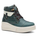 Coturno Feminino Plataforma Off White Fóssil Verde Água / Vacum Branco