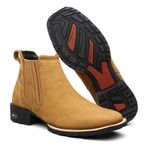 Botina Country Feminina Bico Quadrado Bufalado Areia - Linha Gadão