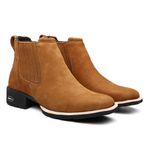 Botina Country Masculina Bico Quadrado Bufalado Castor - Linha Gadão