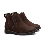 Botina Conforto Bufalado Chocolate Elástico Gota - Linha Terra Nova
