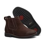 Botina Conforto Bufalado Chocolate Elástico Gota - Linha Terra Nova