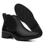 Bota/Botina Feminina Floater Preto Elástico Liso - Linha Montana