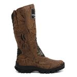 Coturno/Bota Couro Camuflado Café/Lona Camuflada Verde - Linha Panther
