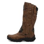 Coturno/Bota Couro Camuflado Café/Lona Camuflada Verde - Linha Panther