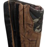 Coturno/Bota Couro Camuflado Café/Lona Camuflada Verde - Linha Panther