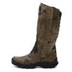 Coturno/Bota Couro Camuflado Verde/Lona Camuflada Verde - Linha Panther