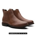 Botina Conforto Fóssil Café Elástico Coberto - Linha Canastra