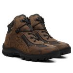 Coturno Couro Bufalado Café/Lona Camuflada Verde - Linha Adventure