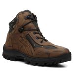 Coturno Couro Bufalado Café/Lona Camuflada Verde - Linha Adventure