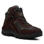 Coturno Couro Bufalado Café/Lona Camuflada Verde - Linha Adventure