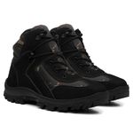 Coturno Couro Bufalado Preto/Lona Camuflada Verde - Linha Adventure