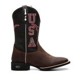 Bota Texana Feminina Bordado USA Cara de Boi