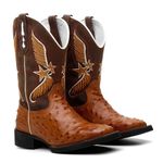 Bota Texana Feminina Bordado 715 Asa/Estilizada Avestruz Pinhão