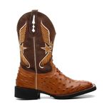 Bota Texana Feminina Bordado 715 Asa/Estilizada Avestruz Pinhão