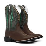 Bota Texana Masculina Bordado 719 Crazy Horse Café/Fossil Verde
