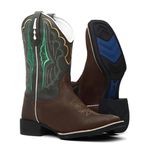Bota Texana Masculina Bordado 719 Crazy Horse Café/Fossil Verde