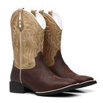 Bota Texana Feminina bordado 726 Crazy Horse Café/Fossil Avelã