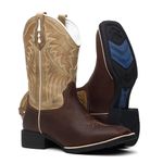 Bota Texana Feminina bordado 726 Crazy Horse Café/Fossil Avelã