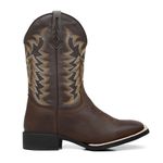 Bota Texana Feminina Bordado Amêndoa/Napa Café