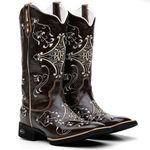 Bota Texana Feminina Splash Café Bordado 902 Bege