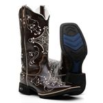 Bota Texana Feminina Splash Café Bordado 902 Bege