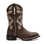Bota Texana Feminina Crazy Horse Café Bordado Tribal Bege