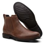 Botina Conforto Fóssil Café Elástico Coberto - Linha Canastra