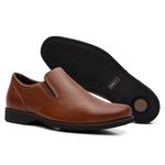 Sapato Masculino Esporte Fino Floater Pinhão (c/ Elástico) - Linha Rochedo 