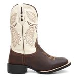 Bota Texana Feminina Bordado 607 Crazy Horse Café/Bege