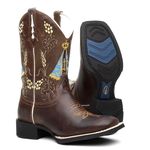 Bota Texana Feminina Bordado NS Aparecida Crazy Horse Café