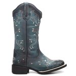 Bota Texana Feminina Bordado 902 Fóssil/Azul