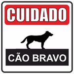 PLACA SINALIZACAO PVC 20X25 CUIDA CAO BRAVO FOTO LEI 10876