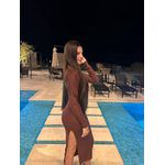VESTIDO MONALISA MARROM