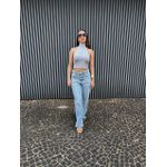 Blusa costa nua Helena cinza claro