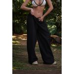 CALÇA PANTALONA LINHO AGATHA PRETA