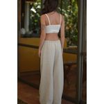 CALÇA PANTALONA LINHO AGATHA BAUNILHA
