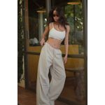CALÇA PANTALONA LINHO AGATHA BAUNILHA