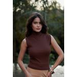 BLUSA GOLA VIRGÍNIA CHOCOLATE