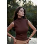 BLUSA GOLA VIRGÍNIA CHOCOLATE