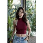 Blusa costa nua helena cherry