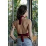 Blusa costa nua helena cherry