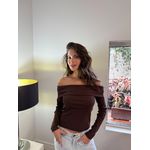BLUSA OMBRO A OMBRO AMÉLIA CHOCOLATE