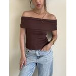 BLUSA OMBRO A OMBRO MAFE CHOCOLATE